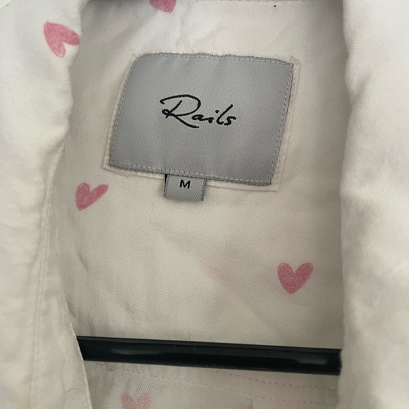 Rails scribble heart button down shirt size small - Picture 2 of 4